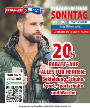 Kaufhaus Magro Katalog in Neustadt am Rübenberge | 20% Rabatt Auf Alles Fur Herren  | 2025-10-23T00:00:00.000Z - 2025-11-19T00:00:00.000Z