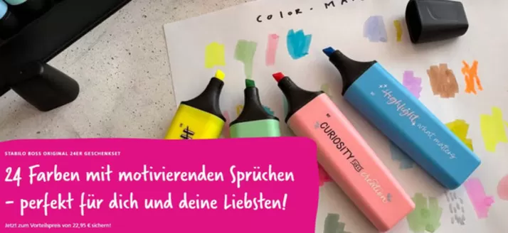 Stabilo Katalog in Solingen | 24 Farben Mit Motivierenden Sprüchen Perfekt Für Dich Und Deine Liebsten! | 2025-11-03T00:00:00.000Z - 2025-11-22T00:00:00.000Z