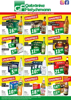 Getränke Fleischmann Katalog in Scheidegg | UNSERE ANGEBOTE SIND GÜLTIG- | 2025-11-03T00:00:00.000Z - 2025-11-08T00:00:00.000Z