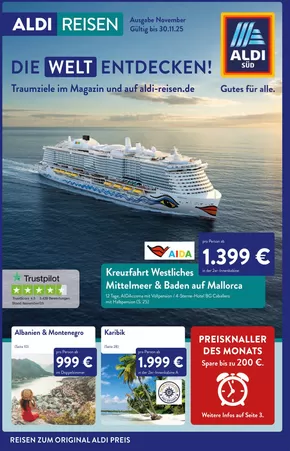 Aldi Süd Reisen Katalog in Nürnberg | Tolles Angebot für alle Kunden | 2025-11-04T00:00:00.000Z - 2025-11-30T00:00:00.000Z