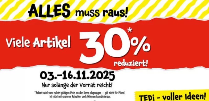 TEDi Katalog in Kaarst | Allles Muss Raus! | 2025-11-11T00:00:00.000Z - 2025-11-27T00:00:00.000Z