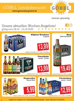 Getränke Göbel Katalog in Stuttgart | Top-Angebote für alle Schnäppchenjäger | 2025-12-08T00:00:00.000Z - 2025-12-13T00:00:00.000Z
