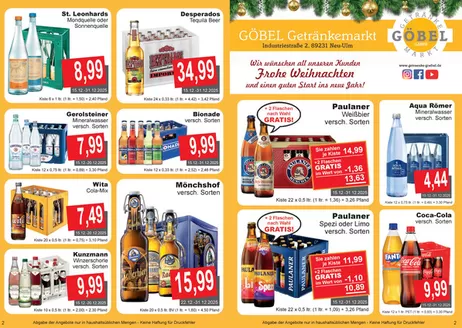 Getränke Göbel Katalog in Langenau | Unsere besten Deals für Sie | 2022-12-22T00:00:00.000Z - 2025-12-31T00:00:00.000Z