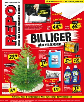 Repo Markt Katalog in Bad Frankenhausen-Kyffhäuser | Rabatte und Aktionen | 2025-12-01T00:00:00.000Z - 2025-12-06T00:00:00.000Z