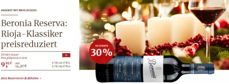 Jacqüs Weindepot Katalog in Krefeld | Beronia Reserva Rioja Klassiker Predisreduziert | 2025-12-18T00:00:00.000Z - 2026-01-09T00:00:00.000Z