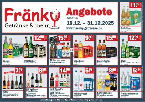 Fränky Getränke Katalog in Fürstenzell | Angebote` | 2025-12-22T00:00:00.000Z - 2025-12-31T00:00:00.000Z
