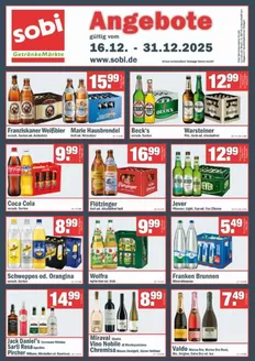 Sobi Getränkemarkt Katalog in Fürstenzell | .Angebote  | 2025-12-22T00:00:00.000Z - 2025-12-31T00:00:00.000Z