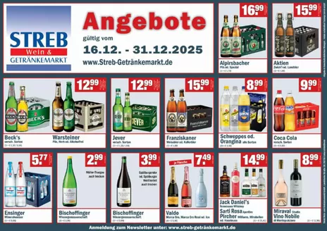 Streb Getränkemärkte Katalog in Fürstenzell | *Angebote* | 2025-12-22T00:00:00.000Z - 2025-12-31T00:00:00.000Z