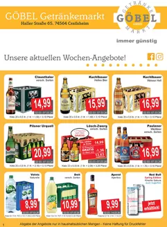 Getränke Göbel Katalog in Göppingen | Angebote für Schnäppchenjäger | 2026-03-02T00:00:00.000Z - 2026-03-14T00:00:00.000Z