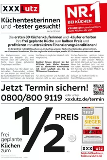 XXXLutz Katalog | Küchentesterinnen und -tester gesucht | 2025-03-01T00:00:00.000Z - 2026-03-29T00:00:00.000Z