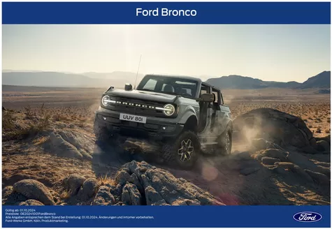 Ford Katalog in Delbrück | Preisliste des Ford Bronco. | 2026-03-25T00:00:00.000Z - 2026-04-08T00:00:00.000Z