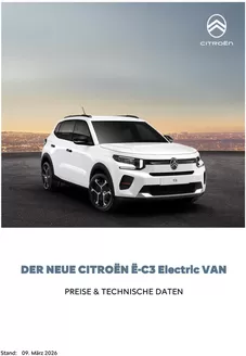 Citroën Katalog | Preisliste e C3 Van 09.03.2026 | 2026-04-15T00:00:00.000Z - 2027-04-15T00:00:00.000Z