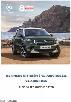 Citroën Katalog | Preisliste C3 Aircross 09.03.2026 | 2026-01-01T00:00:00.000Z - 2026-12-31T00:00:00.000Z