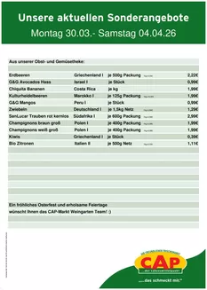 CAP Markt Katalog | Top-Deals und Rabatte | 2026-03-30T00:00:00.000Z - 2026-04-04T00:00:00.000Z