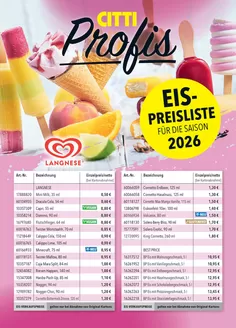 CITTI Markt Katalog in Rheda-Wiedenbrück | EIS- PREISLISTE FÜR DIE SAISON 2026 | 2026-01-01T00:00:00.000Z - 2026-12-31T00:00:00.000Z