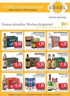 Getränke Göbel Katalog in Worms | Unsere besten Deals für Sie | 2026-03-30T00:00:00.000Z - 2026-05-02T00:00:00.000Z