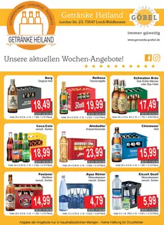 Getränke Göbel Katalog in Worms | Top-Deals für alle Kunden | 2026-03-30T00:00:00.000Z - 2026-04-11T00:00:00.000Z