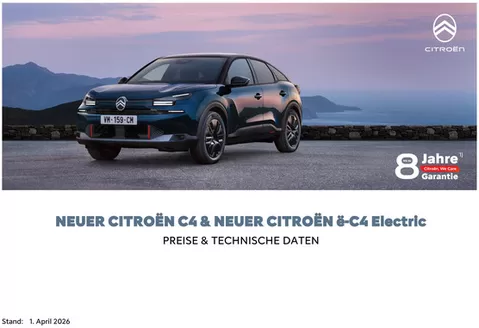 Citroën Katalog in Artern-Unstrut | Kundenpreisliste C4 01.04.2026 2 | 2026-04-03T00:00:00.000Z - 2027-04-03T00:00:00.000Z