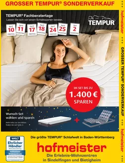 Hofmeister Katalog in Wendtorf | Tempur Highlights | 2026-04-10T00:00:00.000Z - 2026-05-02T00:00:00.000Z