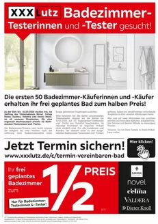 XXXLutz Katalog in Neu-Isenburg | Badzimmertesterinnen und -tester gesucht | 2026-04-27T00:00:00.000Z - 2026-05-20T00:00:00.000Z