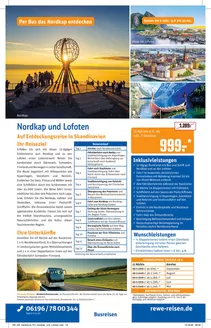 Netto Reisen Katalog in Neu Kaliß | REWE Reisen Prospekt 2026 04 Busreise Nordkap und Lofoten | 2026-05-01T00:00:00.000Z - 2026-09-30T00:00:00.000Z