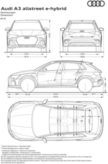 Audi Katalog in Ingolstadt | A3 PA e hybrid allstreet Abmessungsskizzen | 2026-01-01T00:00:00.000Z - 2026-12-31T00:00:00.000Z
