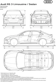 Audi Katalog in Ingolstadt | RS 3 PA Limousine Abmessungsskizzen | 2026-01-01T00:00:00.000Z - 2026-12-31T00:00:00.000Z