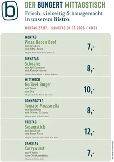 BUNGERT Katalog | BUNGERT Mittagstisch KW31 2026 | 2026-07-27T00:00:00.000Z - 2026-08-01T00:00:00.000Z