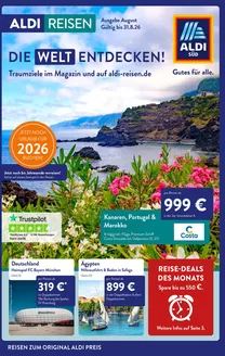 Aldi Süd Reisen Prospekt | Sonderangebote für Sie | 2026-08-01T00:00:00.000Z - 2026-08-31T00:00:00.000Z
