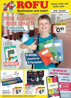 Rofu Kinderland Katalog | KW32 Schule Prospekt | 2026-08-03T00:00:00.000Z - 2026-08-16T00:00:00.000Z