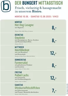 BUNGERT Katalog | BUNGERT Mittagstisch KW33 2026 | 2026-08-10T00:00:00.000Z - 2026-08-15T00:00:00.000Z