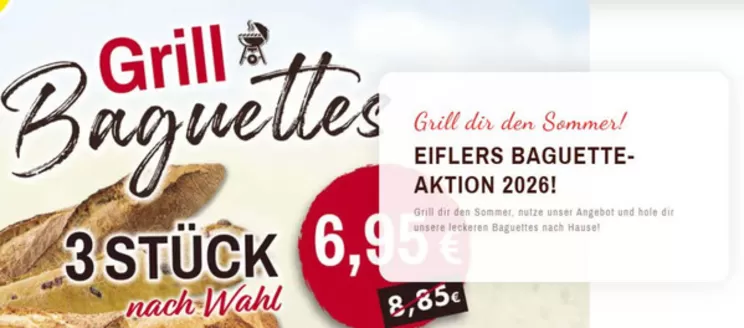 Bäcker Eifler Katalog in Todendorf | Grill Baguettes | 2026-08-12T00:00:00.000Z - 2026-08-23T00:00:00.000Z