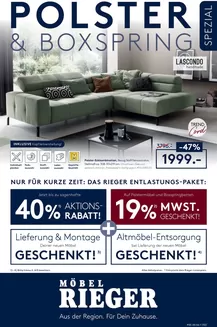 Möbel Rieger Katalog in Wendlingen am Neckar | Neue Angebote zum Entdecken | 2026-08-13T00:00:00.000Z - 2026-09-08T00:00:00.000Z