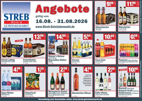 Streb Getränkemärkte Prospekt in Visselhövede | Angebote August` | 2026-08-17T00:00:00.000Z - 2026-08-31T00:00:00.000Z