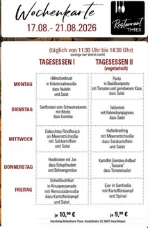 Thiex Katalog | Wochenkarte``` | 2026-08-18T00:00:00.000Z - 2026-08-21T00:00:00.000Z