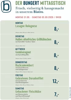 BUNGERT Katalog in Aerzen | BUNGERT Mittagstisch KW36 2026 | 2026-08-31T00:00:00.000Z - 2026-09-05T00:00:00.000Z