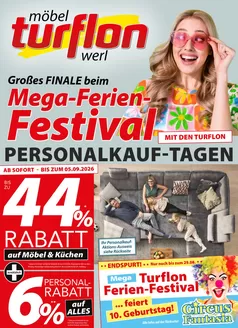 Möbel Turflon Prospekt in Elsterheide | Mega-Ferien- Festival  | 2026-09-01T00:00:00.000Z - 2026-09-06T00:00:00.000Z