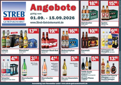 Streb Getränkemärkte Katalog | ANGEBOTE!! | 2026-09-08T00:00:00.000Z - 2026-09-15T00:00:00.000Z
