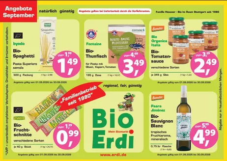 Erdi Biomarkt Katalog | Angebote September | 2026-09-10T00:00:00.000Z - 2026-09-30T00:00:00.000Z