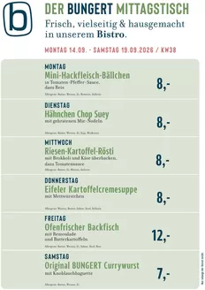 BUNGERT Prospekt in Herzogenrath | BUNGERT Mittagstisch KW38 2026 | 2026-09-14T00:00:00.000Z - 2026-09-19T00:00:00.000Z