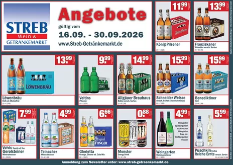 Streb Getränkemärkte Katalog | A N G E B O T E!  | 2026-09-21T00:00:00.000Z - 2026-09-30T00:00:00.000Z