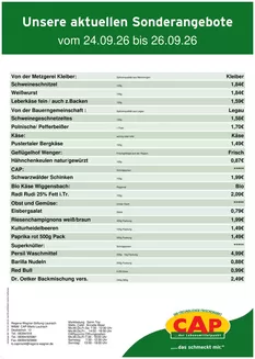 CAP Markt Katalog in Pommersfelden | Top-Deals und Rabatte | 2026-09-24T00:00:00.000Z - 2026-09-26T00:00:00.000Z