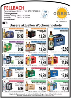 Getränke Göbel Katalog | Tolle Rabatte auf ausgewählte Produkte | 2026-09-28T00:00:00.000Z - 2026-10-17T00:00:00.000Z