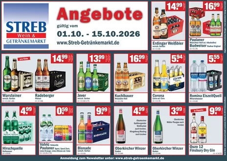 Streb Getränkemärkte Katalog in Heubach | Angebote `- | 2026-10-01T00:00:00.000Z - 2026-10-15T00:00:00.000Z