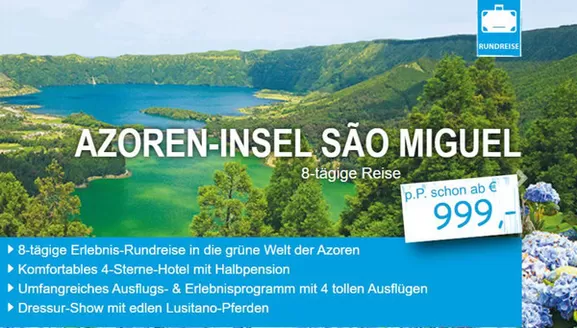 Norma Reisen Prospekt in Eschede | Azoren - Insel Sao Miguel | 2026-10-05T00:00:00.000Z - 2026-10-31T00:00:00.000Z