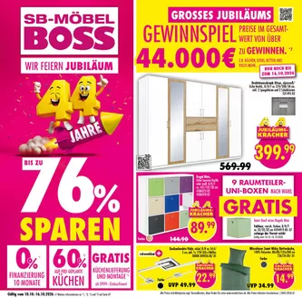 SB Möbel Boss Prospekt in Leidersbach | Sb42 2026 standard | 2026-10-10T00:00:00.000Z - 2026-10-16T00:00:00.000Z