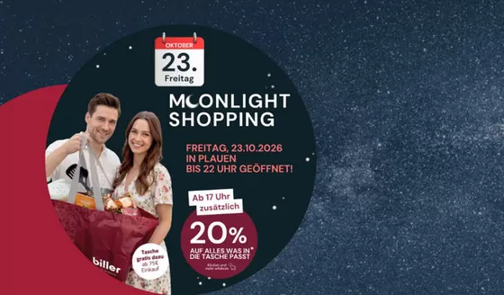 Möbel biller Katalog | Moonlight Shopping  | 2026-10-20T00:00:00.000Z - 2026-10-23T00:00:00.000Z