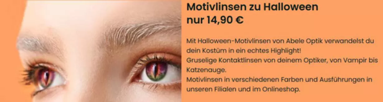 Abele Optik Prospekt in Frankenberg (Eder) | Motivlinsen Zu Halloween Nur 14,90 € | 2026-10-22T00:00:00.000Z - 2026-11-06T00:00:00.000Z