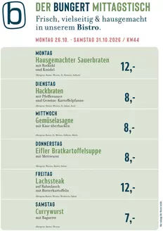 BUNGERT Prospekt in Greußen | BUNGERT Mittagstisch KW44 2026 | 2026-10-26T00:00:00.000Z - 2026-10-31T00:00:00.000Z