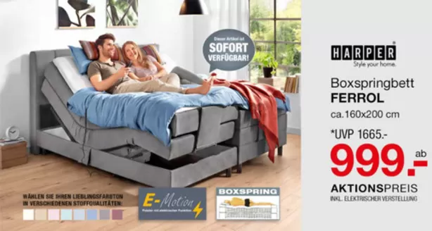 Ostermann Möbel Katalog | Boxspringbett Ferrol | 2026-10-27T00:00:00.000Z - 2026-10-31T00:00:00.000Z